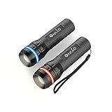 [2 PACK] OxyLED OxyWild MD02 Zoomable Mini LED Flashlight, 3 Lighting Modes, Colorful Decorative Ring