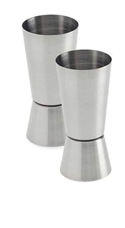 Kitchen Delli Stainless Steel Jigger Shots Peg Measurer Set of 2-30ml(1 Oz) & 60ml(2 Oz)