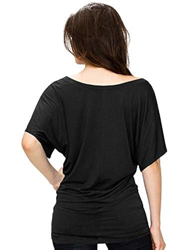 WT742 Women's Boat Neck Dolman Top - Short Sleeve, Drapey Knit (White, Large) - View #6
