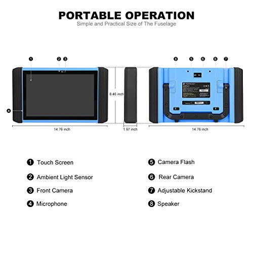 TT TOPDON Artipad I Car Key Programmer Automotive Reset Scanner Vehicle Diagnostic Tool with ECU Coding for Universal 12V Car/SUV/Light Truck
