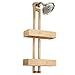 mDesign Bathroom Shower Caddy for Shampoo, Conditioner, Soap - Natural Bamboo