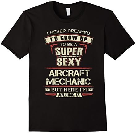 Mens Super sexy aircraft mechanic shirt Medium Black