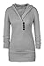 CUPSHE Women's Grey Long Sleeve Shawl Collar Hooded Sweater Small