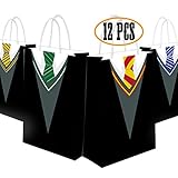 Happy Storm Potter Gift Bags Wizard Party Goodie Bag Favor Halloween School Tie Cosplay Party Supplies 4 Designs (12 pcs)
