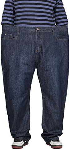 ResportsNNT 36-52 Men’s Large Size Demin Straight Jeans Dark Blue Plus Jeans (52)