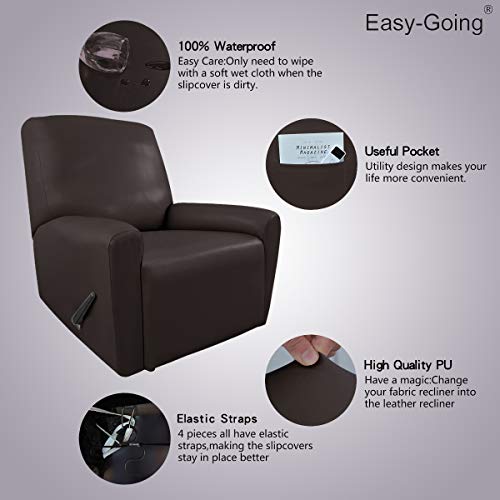 EasyGoing PU Leather Recliner slipcovers, Waterproof Stretch Sofa