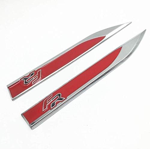 YONGHONG FR Side Wing Emblem Badge Sticker Wing Fender Metal for Seat Cupra Ibiza Leon(red)