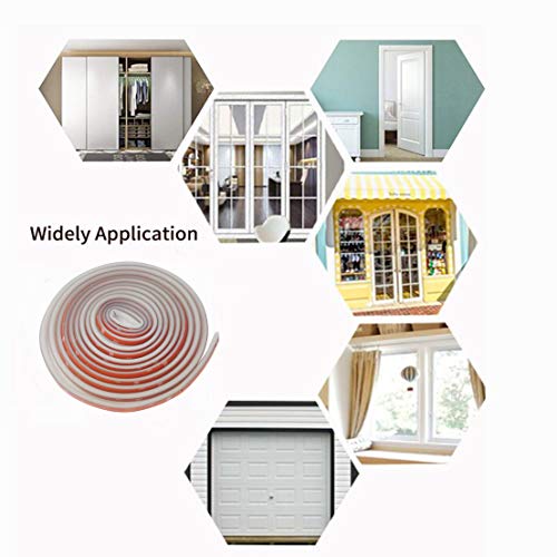 Doors Windows Seal Strip Transparent Rubber Self-Adhesive Insulation Anti-Collision Soundproof Waterproof Dustproof Windproof(5M)