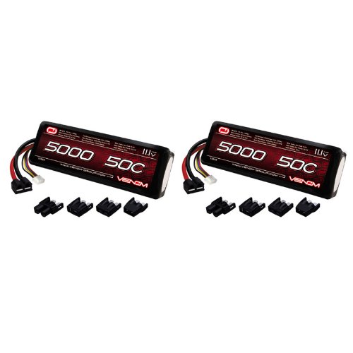 Venom 50C 3S 5000mAh 11.1V LiPo Battery with Universal Plug (EC3/Deans/Traxxas/Tamiya) x2 Packs