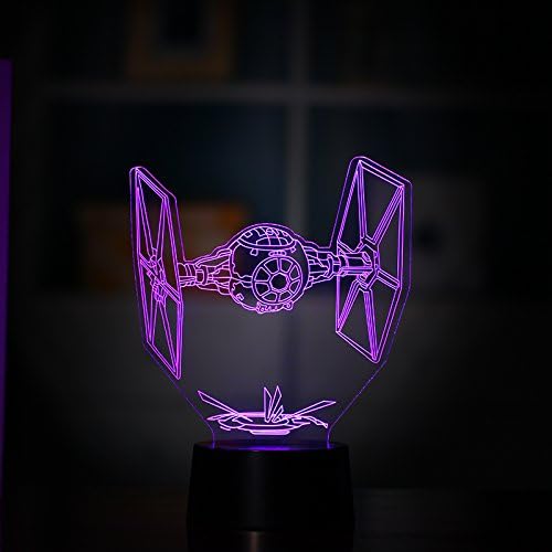 YTOM 3D 3D Star Wars Light Illusion Glow LED USB Night Light Millennium Falcon Lighting Toys Nightlight with 7 Colors Changing Deco Table Lamp Great Birthday Gift for Kids Bedroom Decoration (3D-1)
