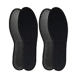 HappyStep® 2 Pairs Terry Insoles The Best Barefoot Insoles, Ideal for Walking, Jogging and Running in All Seasons, Washable and Reusable, Black (Women Size 7)