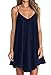 Chamllymers Women's Chiffon Sexy Sleepwear Slip Chemises Nightshirt Navy XL