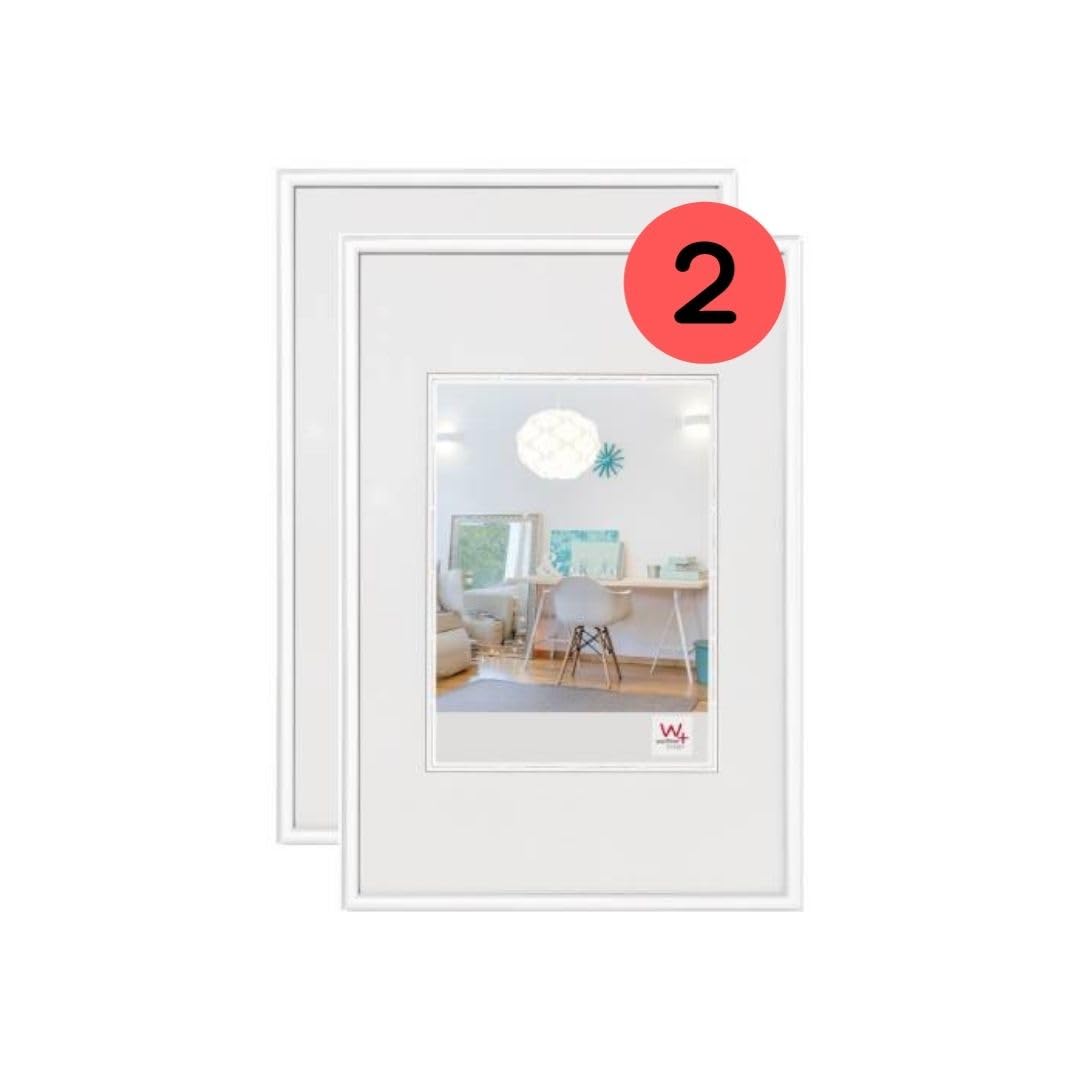 walther Design Picture Frame White 20 x 30 cm Twin Pack, New Lifestyle Plastic Frame KV030WD