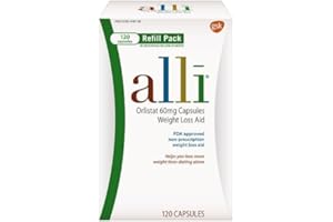 SOMALL Alli Orlistat 60mg Capsules Weight Loss Aid Refill 120 ea(Pack of 2)