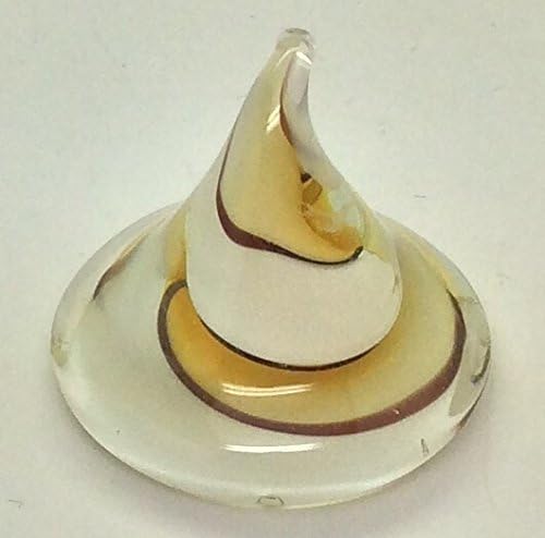 Unusual Mini Paperweight Art Glass Kiss Drop Color Splash Latte Spiral