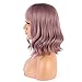 eNilecor Purple Wig Short Colorful Curly Curly Wavy Bob Wigs with Air Bangs 14