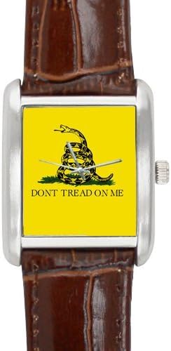 Unique Design Gadsden Flag Don't Tread On Me Square Leather Alloy High-grade Watch
