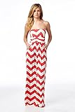 Vanilla Bay Chevron Printed Strapless Maxi Dress
