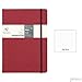 Clairefontaine - Ref 793432C - Age Bag Thread-Bound Notebook (192 Pages) - A5 Size, Dot Rulings, 90gsm Brushed Vellum Paper, Elastic Closure - Red Cover