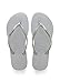 Havaianas Women's Slim Logo Metallic Sandal, Grey,37/38 BR (7-8 M US)