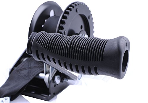 Trailer Winch 1200LB EDC Coasted Black Dual Drive Winch with 25-Foot Strap - Image 4