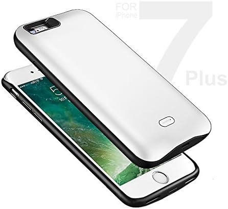 iPhone 7 plus Battery Case, Car Mount Holder included, High Capacity【7500mAh】Charger case, Extended Power Bank Cases, External Backup Juice Bank Case for iPhone 7 plus (White 5.5'')