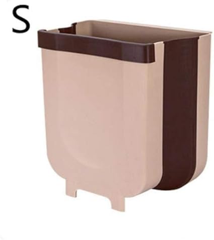 Amazon 折りたたみごみ缶キッチンごみ缶車折りたたみごみ缶壁ゴミ箱用バスルームごみ収納ビン Brown S Genric フタなしゴミ箱