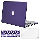 MOSISO Plastic Hard Shell Case & Keyboard Cover & Screen Protector Only Compatible with Old Version MacBook Pro 13 Inch (A1278, with CD-ROM), Release Early 2012/2011/2010/2009/2008, Ultra Violet