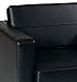 OSP Home Furnishings Pacific Armchair with Padded Box Spring Seats and Silver Finish Legs, Black Vinyl