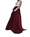 MELANSAY Women's Beatiful Bow Tie Summer Beach Chiffon High Waist Maxi Skirt XL,Dark Red