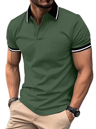 ZITY Men's Polo Short Sleeve Polo Golf Breathable Summer Sports T-shirts with Pocket