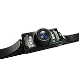 XJW Backup Camera and Monitor Kit for Car, Universal Waterproof Rear View License Plate Car Backup Camera 7 Night Vision LED