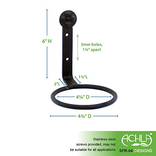 Achla Designs SFR04, 4 inch Flower Pot Ring Wall Bracket, 4inch