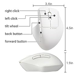 ELECOM Bluetooth Mouse Ergonomic Shape, Silent