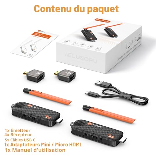 2026 Wireless HDMI Transmitter and 4 Receivers Up to 6 TVs, 5G Plug & Play Viewing Via APP, 1080P@60Hz with 4K Streaming Video for Laptop, Camera, Monitor, Projector – 50M