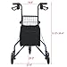 Upgraded Version ! Health Line Massage Products Lite Folding 3 Wheel Aluminum Rollator Walker Lightweight with Bag and Basket, Blue