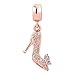 JewelryHouse Butterfly Stiletto High-Heeled Shoes Sparkling Rose Gold Crystal Charms (High-Heeled Shoe)