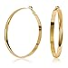 wowshow Large Hoops Earrings for Women, Big Hoop Earrings 14K Real Gold Plated Flat Gold Hoop Earrings for Women Lightweight
