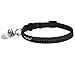 BINGPET Safety Nylon Reflective Cat Collar Breakaway Adjustable Cats Collars with Bell and Bling Paw Charm, Black