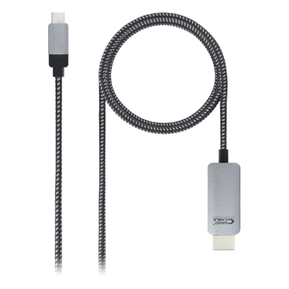 NANOCABLE 10.15.5102 USB-C to HDMI Converter Cable, Black, 1.8 Metres