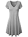 J.TOMSON Women¡¯s Short Sleeve V-Neck Flared Dress HEATHERGREY 2XL