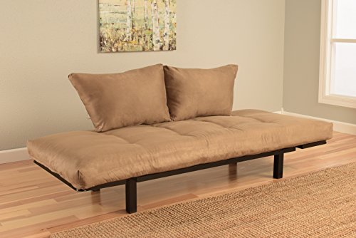 Jerry Sales Bright Day Twin Size Bed Futon Metal Frame, Many Color Fabrics to Choose (Peat)