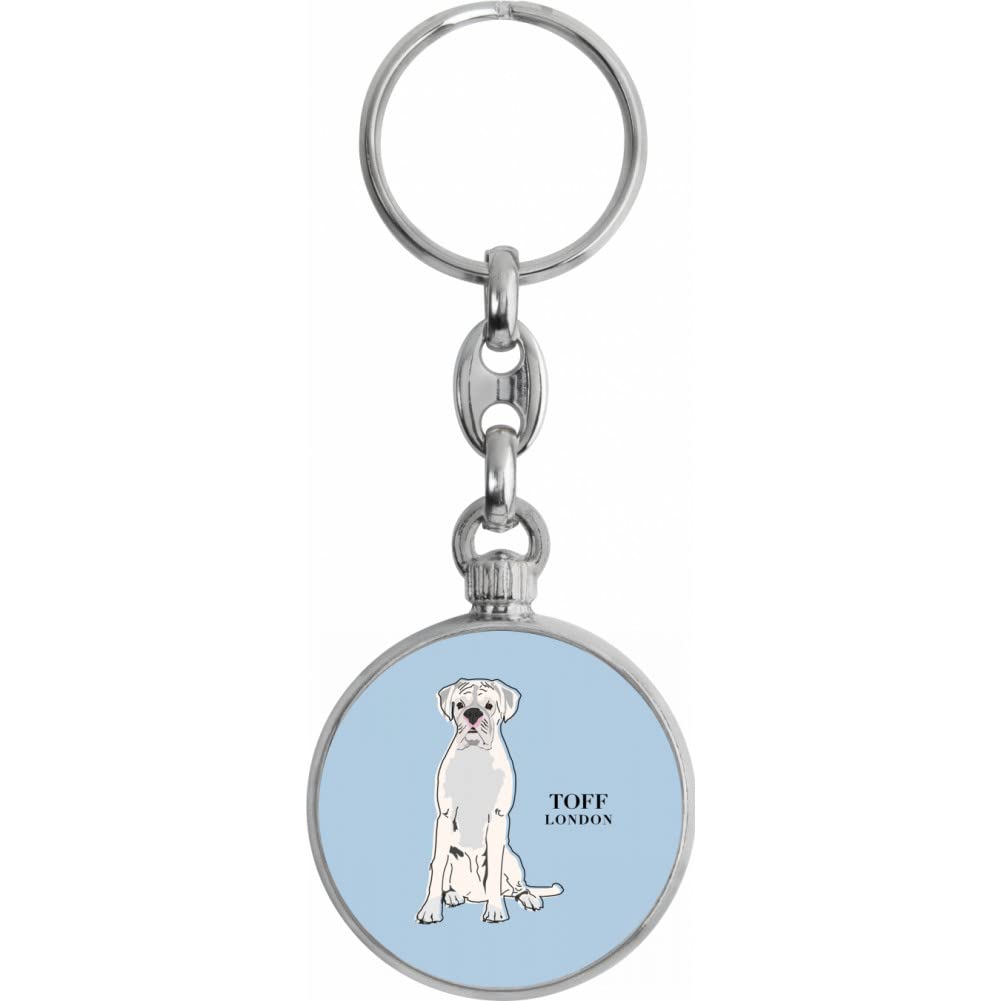 Toff London White Boxer Dog Keyring