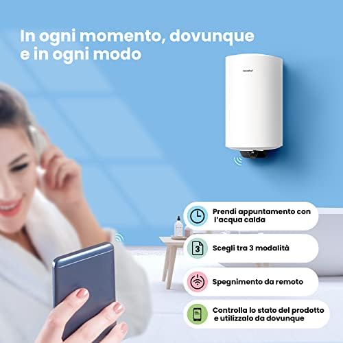 D50-15EFG Scaldabagno Elettrico Murale ad Accumolo 50 L – Sopra lavello ad accumulo — compatto facile da installare