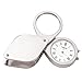 Natico Solid Brass Chrome Plated Travel Alarm Clockwith Magnifier and Genuine Leather Case (10-875S)