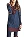 KUFV Womens Vintage Drape Scarf Neck Patchwork Long Sleeve Tunic Tshirt Dress