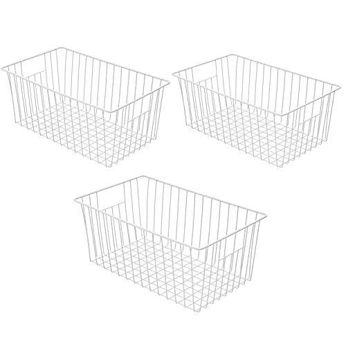 WenZBros 16inch Freezer Wire Storage Baskets, Refrigerator Organizer