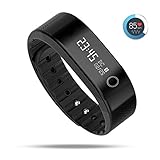 Fitness Tracker,URBST Wireless Activity Trackers Smart Bracelet with Heart Rate Monitors for IOS Android Activity Watch Wristband.BLACK