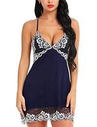 ARANEE - Lencería de mujer con cuello en V, diseño floral, para dormir