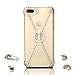 iPhone 7 Plus Case, Huluwa Anti-Scratch Metal Bumper Frame Case with 360 Degree Rotating Ring Kickstand, Silver